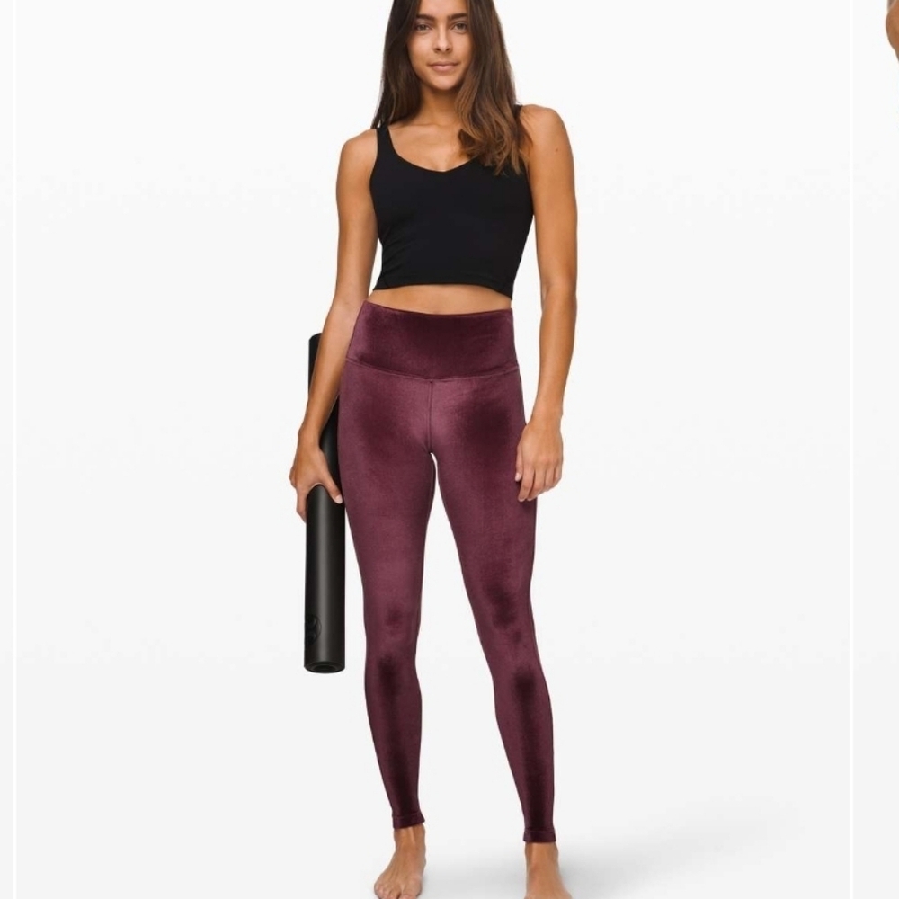 Lululemon Wunder Lounge High-Rise Tight Velvet Garnet Size 6 Loungewear